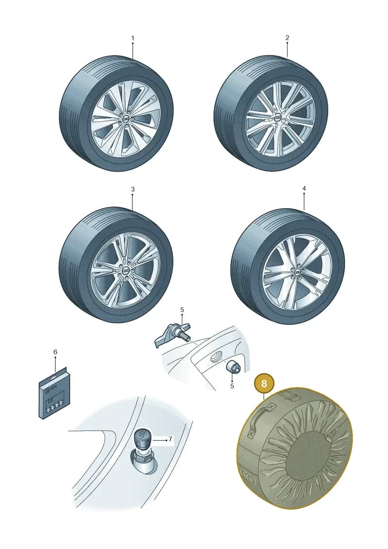 4M8071156 — Audi Q8 (2018-2025) diagram 429073030, position 8