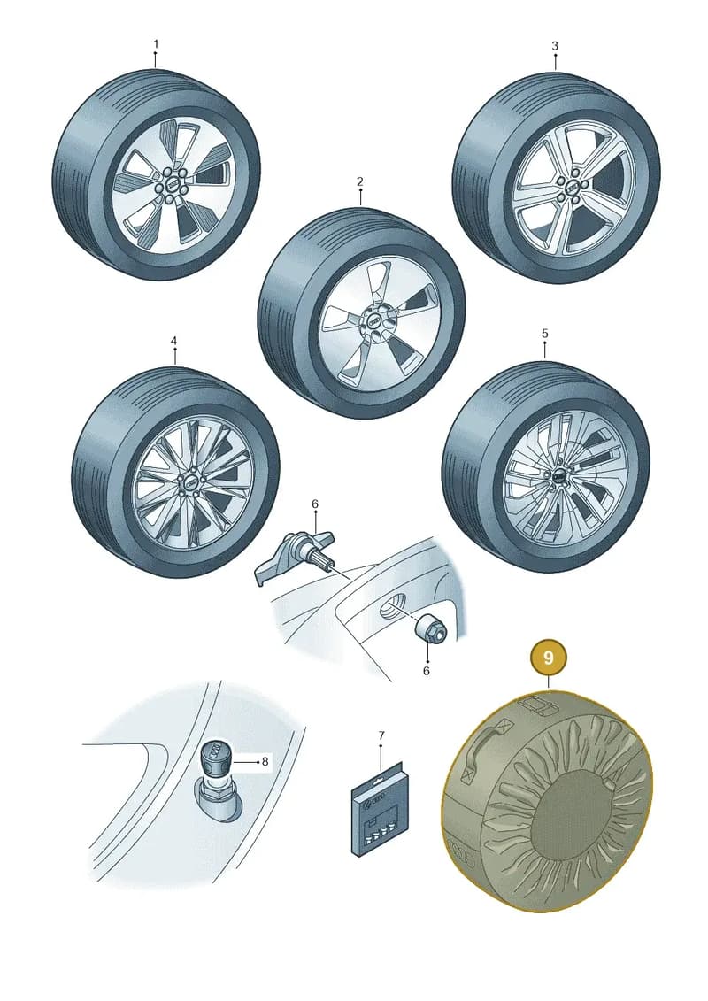 4M8071156 — Audi Q8 e-tron (2018-2025) diagram 586073030, position 9