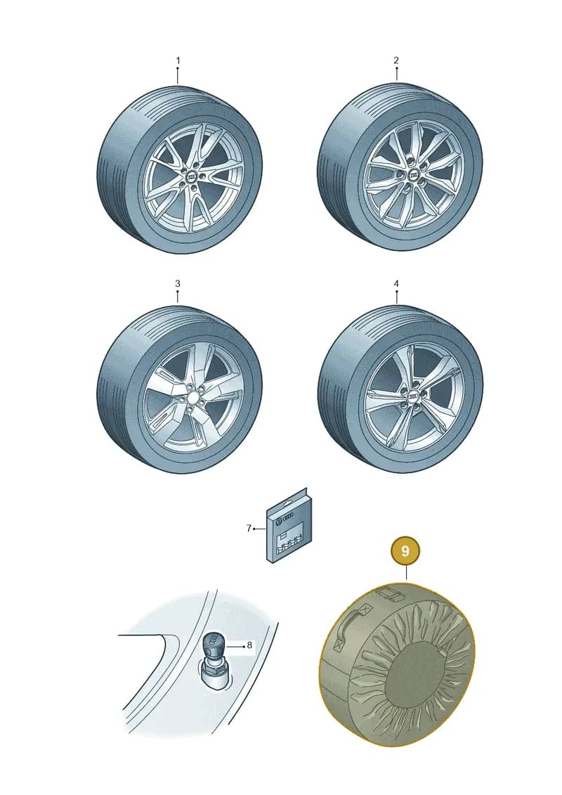 4M8071156 — Audi Q5 (2016-2025) diagram 896073300, position 9
