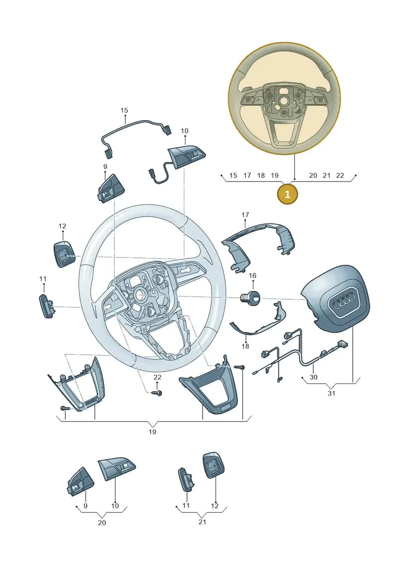 4M8419091AJBQH — Audi Q8 Quattro 3,0 (2018-) diagram 859419100, position 1