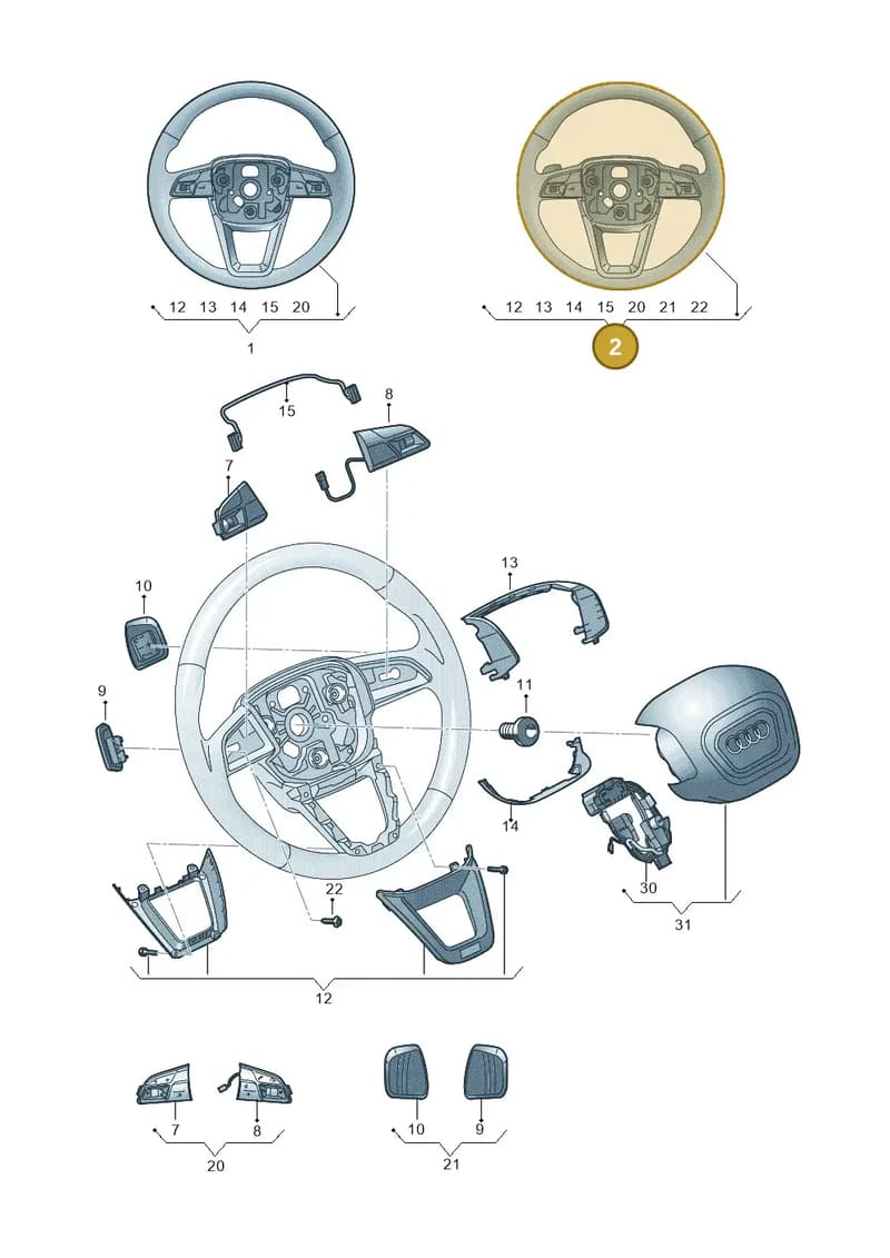 4M8419091AJMVK — Audi Q2 2.0 TDI (2016-2018) diagram 849419100, position 2