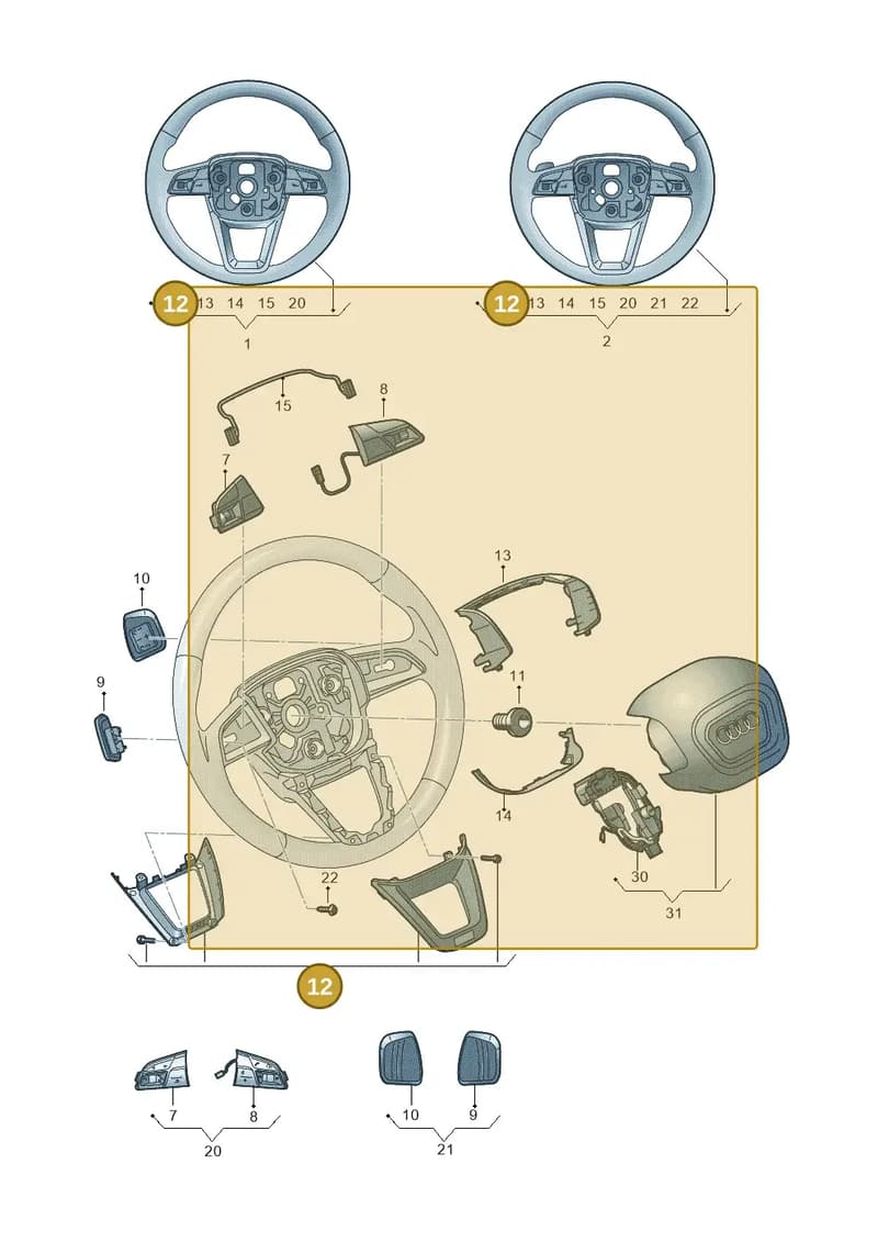 4M8419659D3Q7 — Audi RS4 Avant (2017-2025) diagram 849419100, position 12