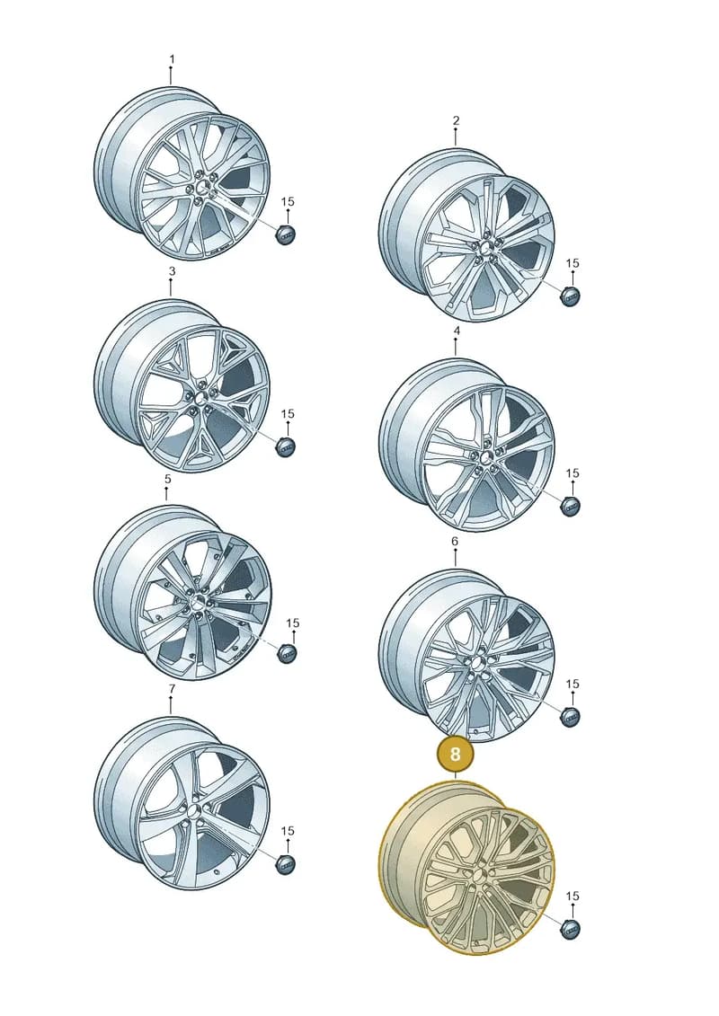 4M8601025BP — Audi Q8 (2018-2025) diagram 429601930, position 8