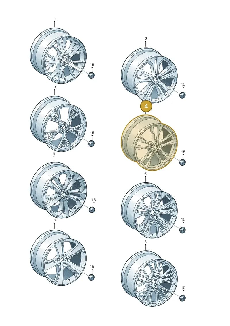 4M8601025J — Audi Q8 (2018-2025) diagram 429601930, position 4