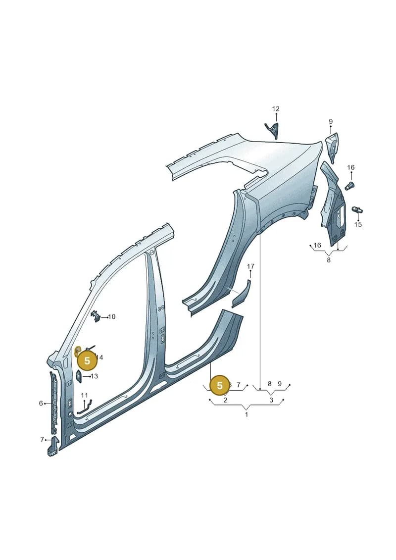 4M8803042B — Audi RS Q8 (2019-2025) diagram 429809500, position 5