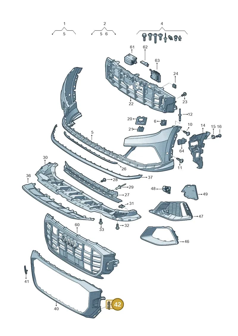 4M8807001 — Audi Q8 (2018-2025) diagram 429807020, position 42