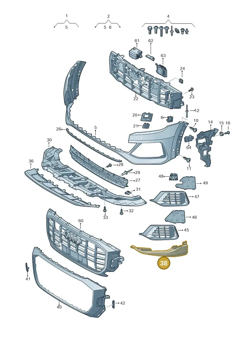 4M8807062AGRU — Audi Q8 (2018-2025) diagram 429807010, position 38