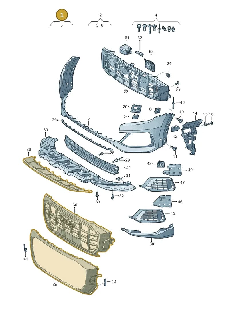 4M8807065DGRU — Audi Q8 (2018-2025) diagram 429807010, position 1