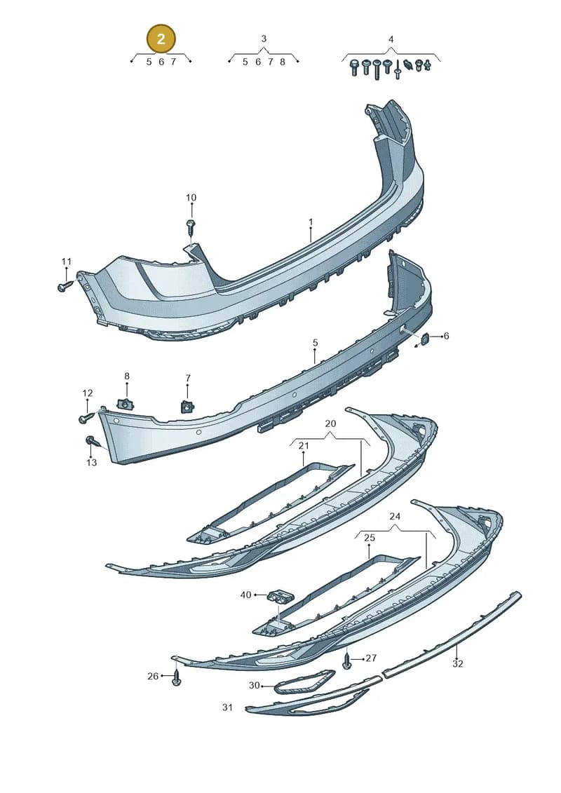 4M8807067AGRU — Audi Q8 (2018-2025) diagram 429807060, position 2