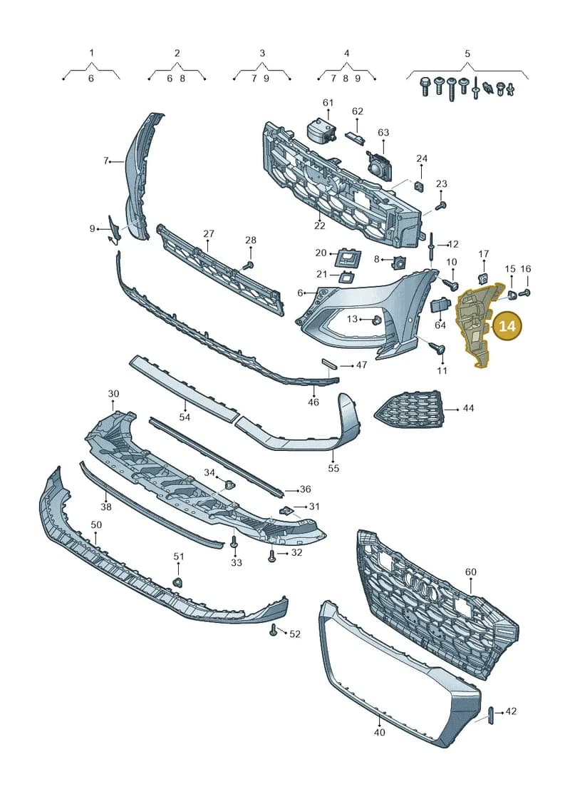 4M8807096B — Audi RS Q8 (2019-2025) diagram 595807100, position 14