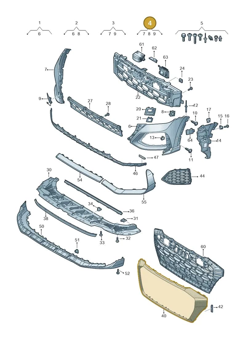 4M8807108CGRU — Audi RS Q8 (2019-2025) diagram 595807100, position 4