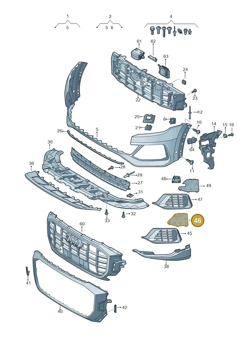 4M8807151D9B9 — Audi Q8 (2018-2025) diagram 429807010, position 46