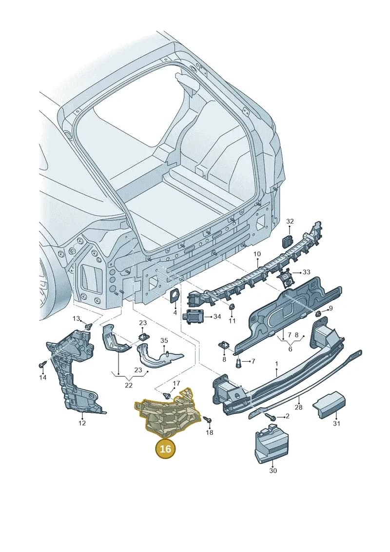 4M8807394B — Audi RS Q8 (2019-2025) diagram 429807050, position 16