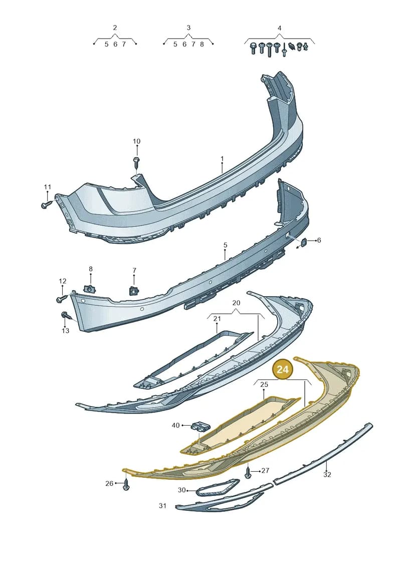 4M8807434A4W3 — Audi Q8 (2018-2025) diagram 429807060, position 24