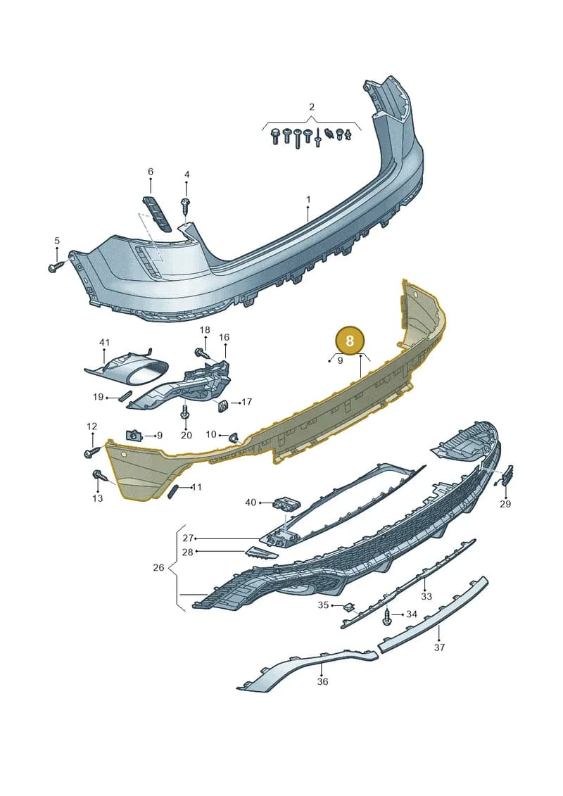 4M8807434CGRU — Audi RS Q8 (2019-2025) diagram 595807600, position 8