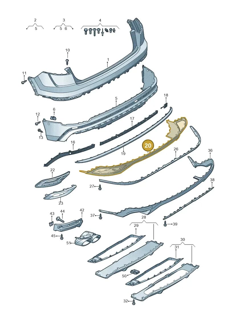 4M8807434HRU6 — Audi Q8 (2018-2025) diagram 429807070, position 20