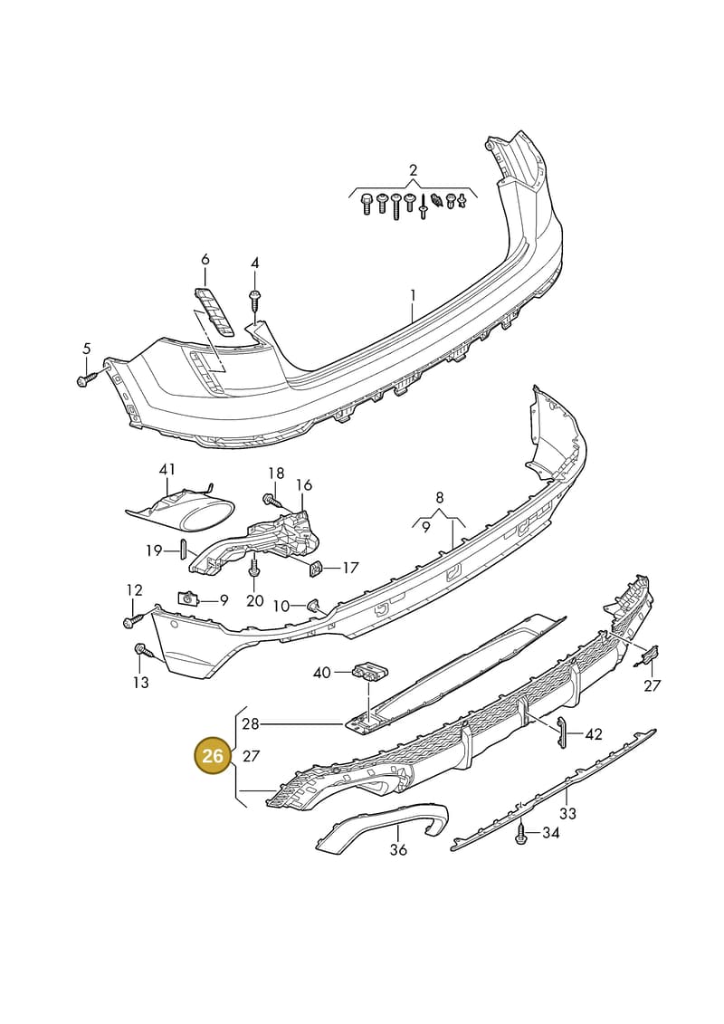 4M8807434MY9B — Audi RS Q8 (2019-2025) diagram 595807700, position 26