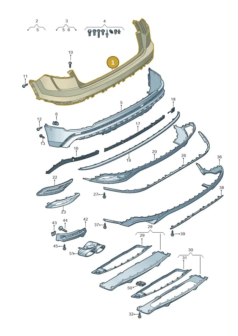 4M8807511BGRU — Audi Q8 (2018-2025) diagram 429807070, position 1