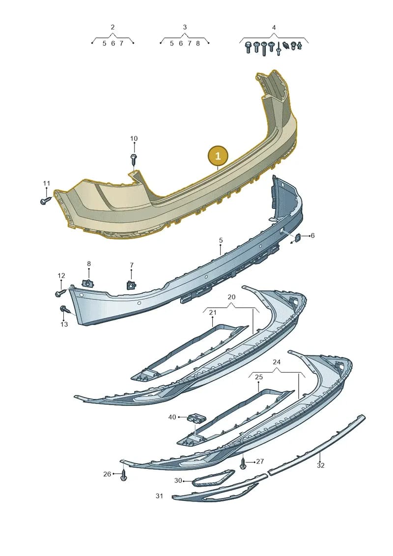 4M8807511BGRU — Audi Q8 (2018-2025) diagram 429807060, position 1