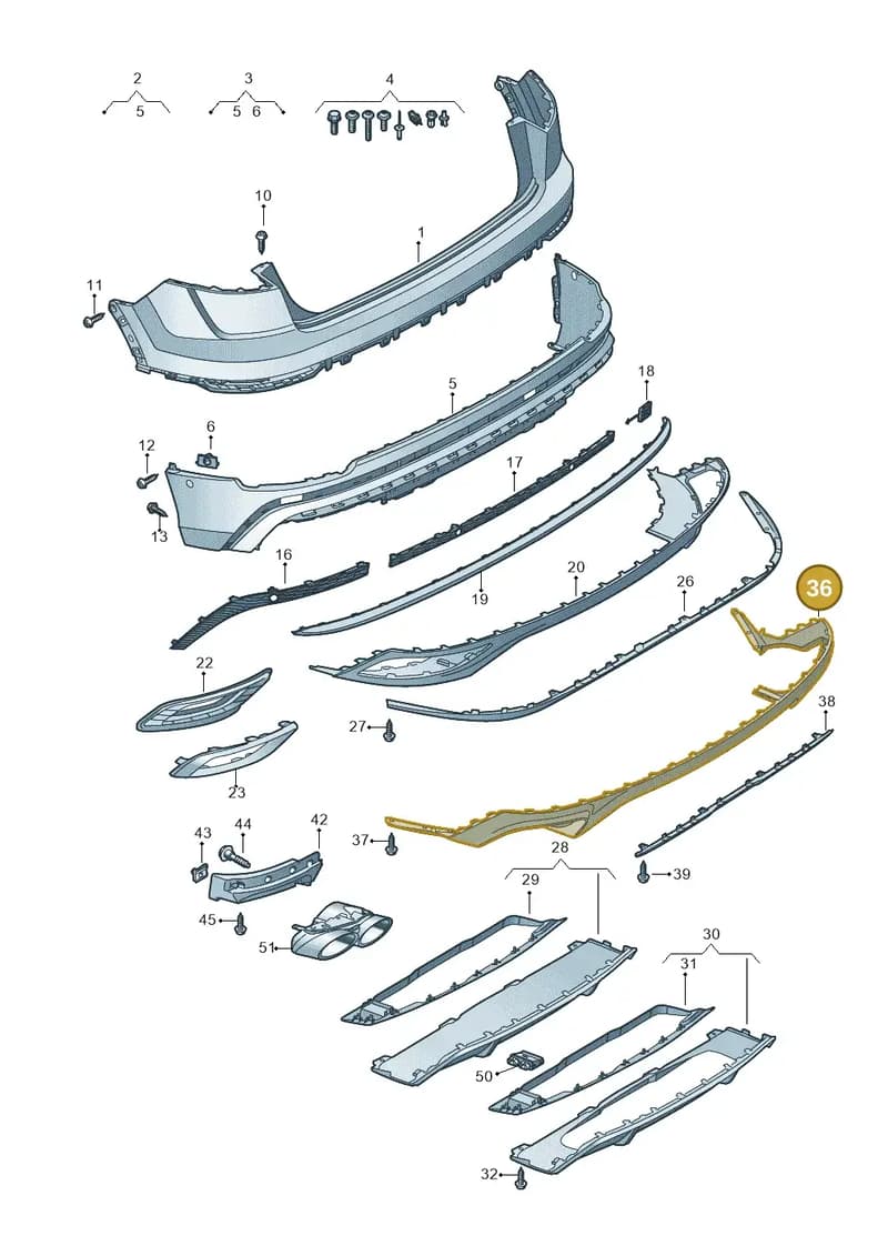 4M8807521DRU6 — Audi Q8 (2018-2025) diagram 429807070, position 36