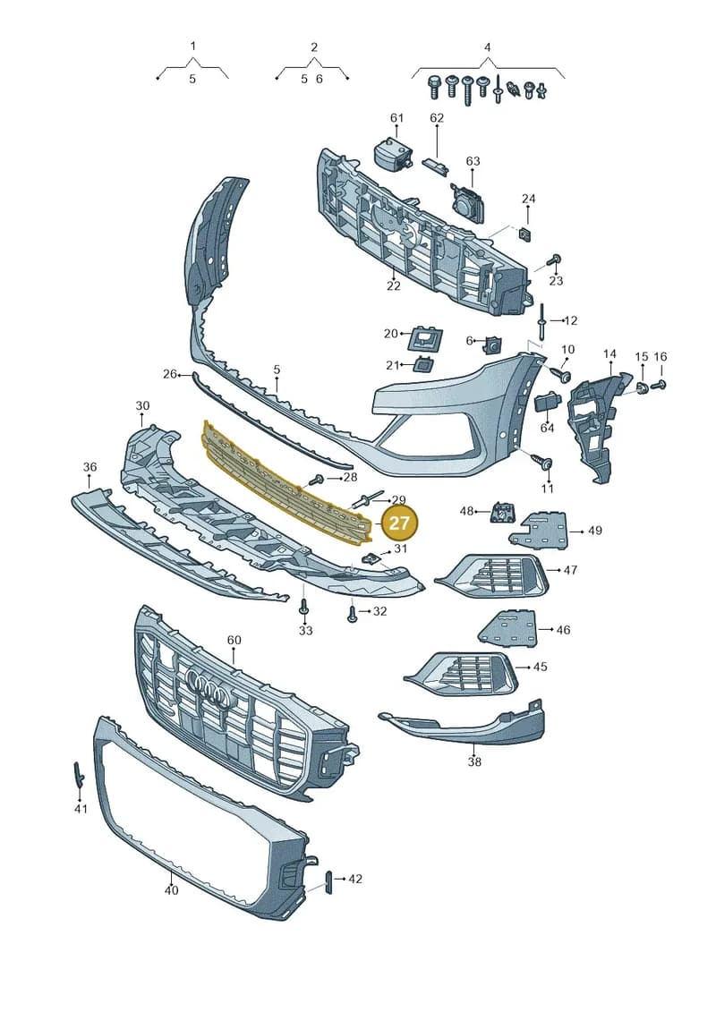 4M8807647E9B9 — Audi Q8 (2018-2025) diagram 429807010, position 27