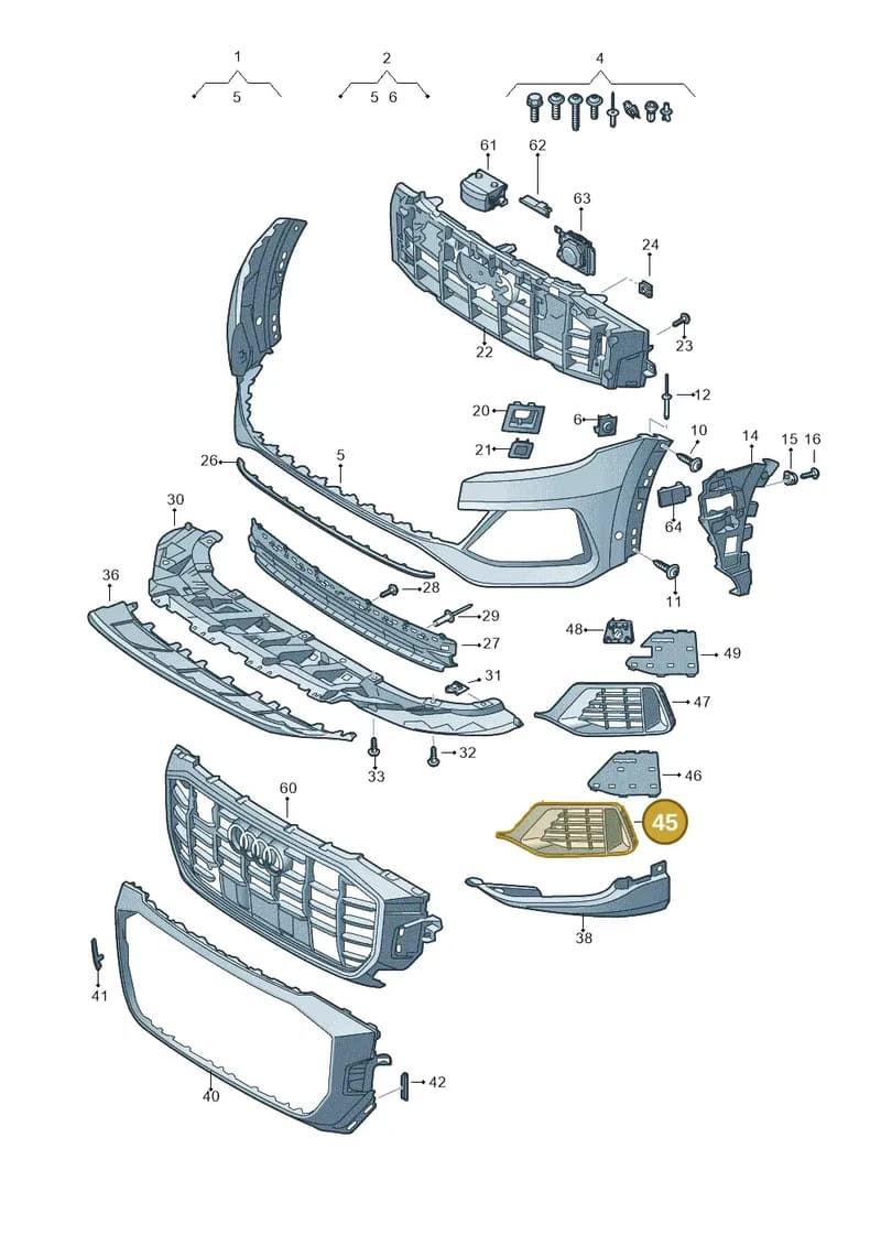 4M8807682R9B9 — Audi Q8 (2018-2025) diagram 429807010, position 45