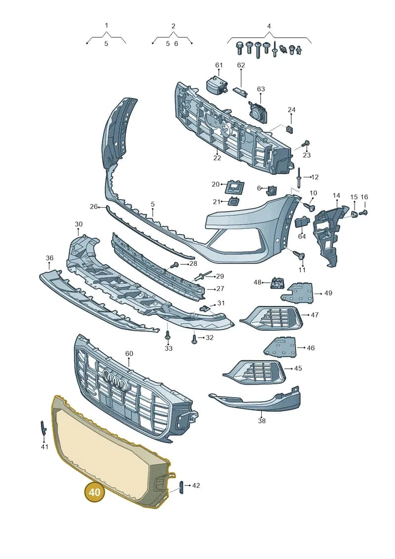 4M8807725CGRU — Audi Q8 (2018-2025) diagram 429807010, position 40
