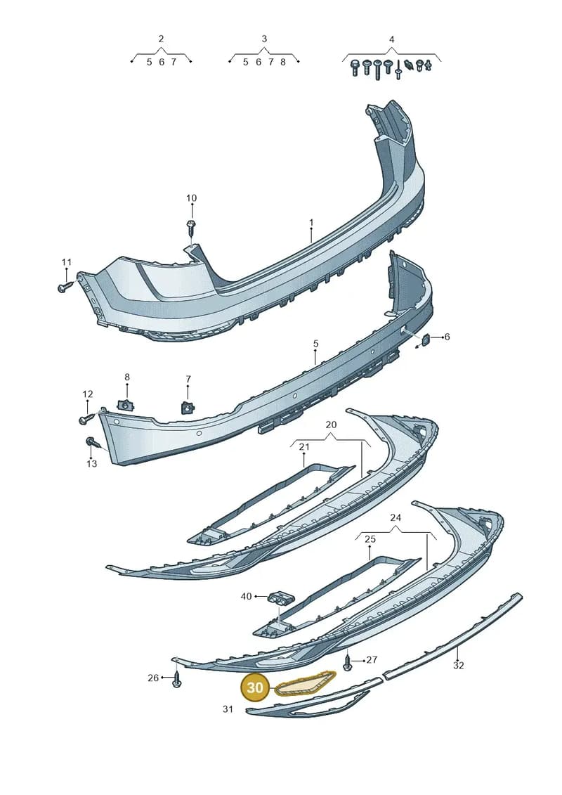 4M8807823D9B9 — Audi Q8 (2018-2025) diagram 429807060, position 30