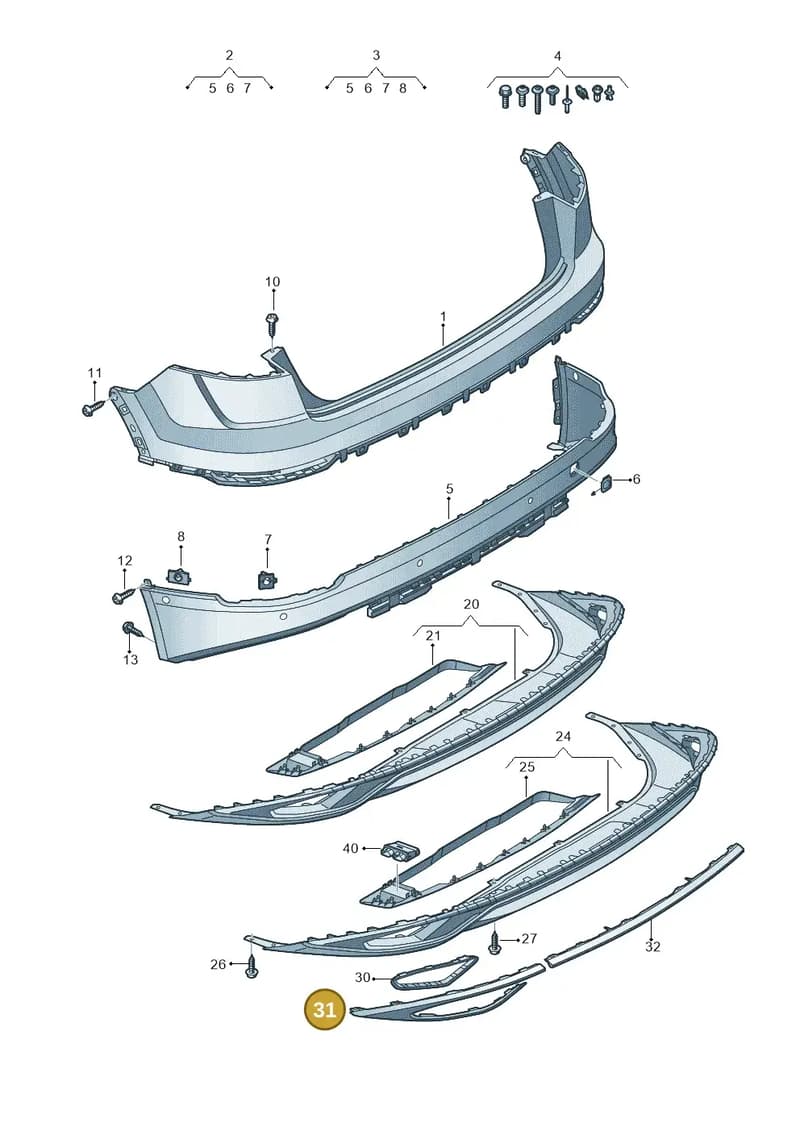 4M8807823F9B9 — Audi Q8 (2018-2025) diagram 429807060, position 31