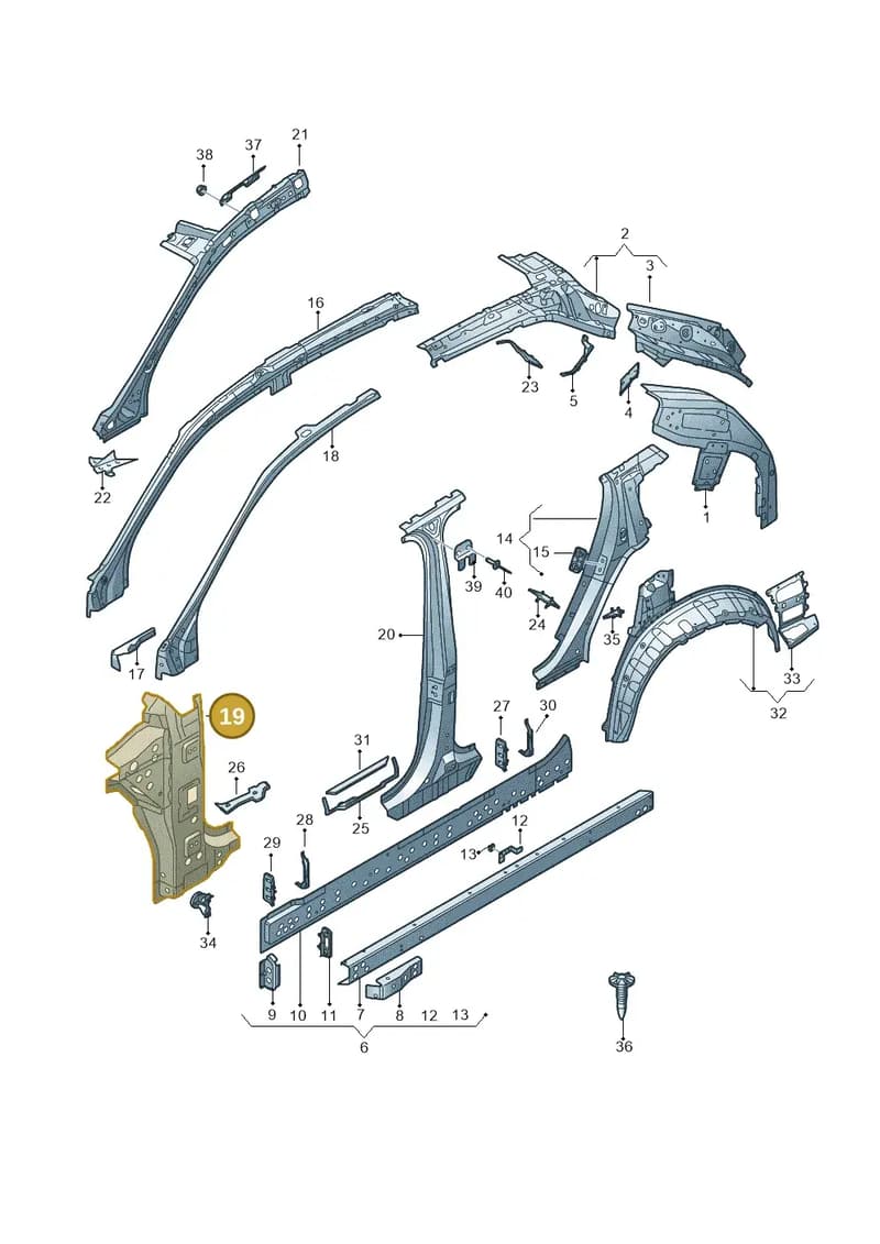 4M8809203E — Audi RS Q8 (2019-2025) diagram 429809000, position 19