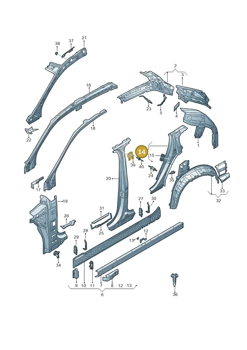 4M8809239A — Audi RS Q8 (2019-2025) diagram 429809000, position 14