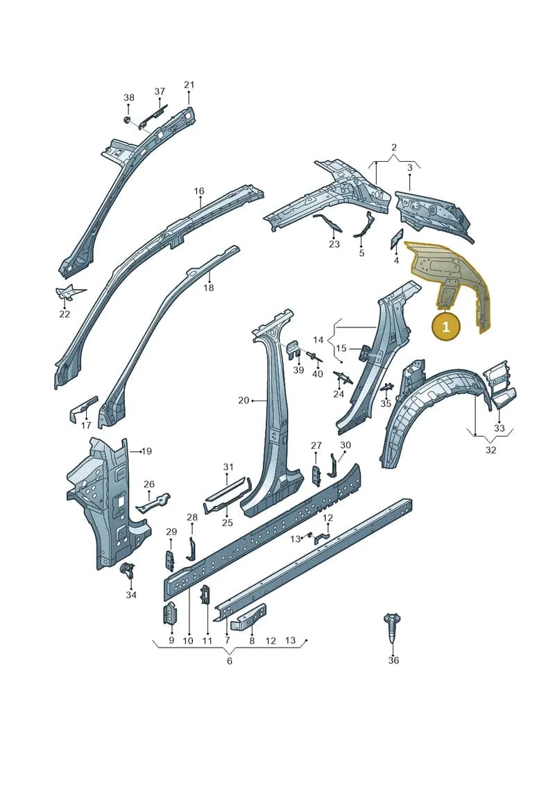 4M8809330A — Audi RS Q8 (2019-2025) diagram 429809000, position 1