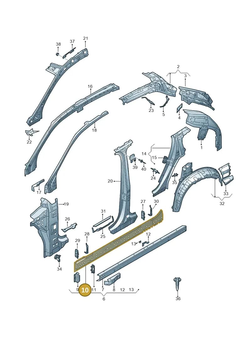4M8809756A — Audi RS Q8 (2019-2025) diagram 429809000, position 10