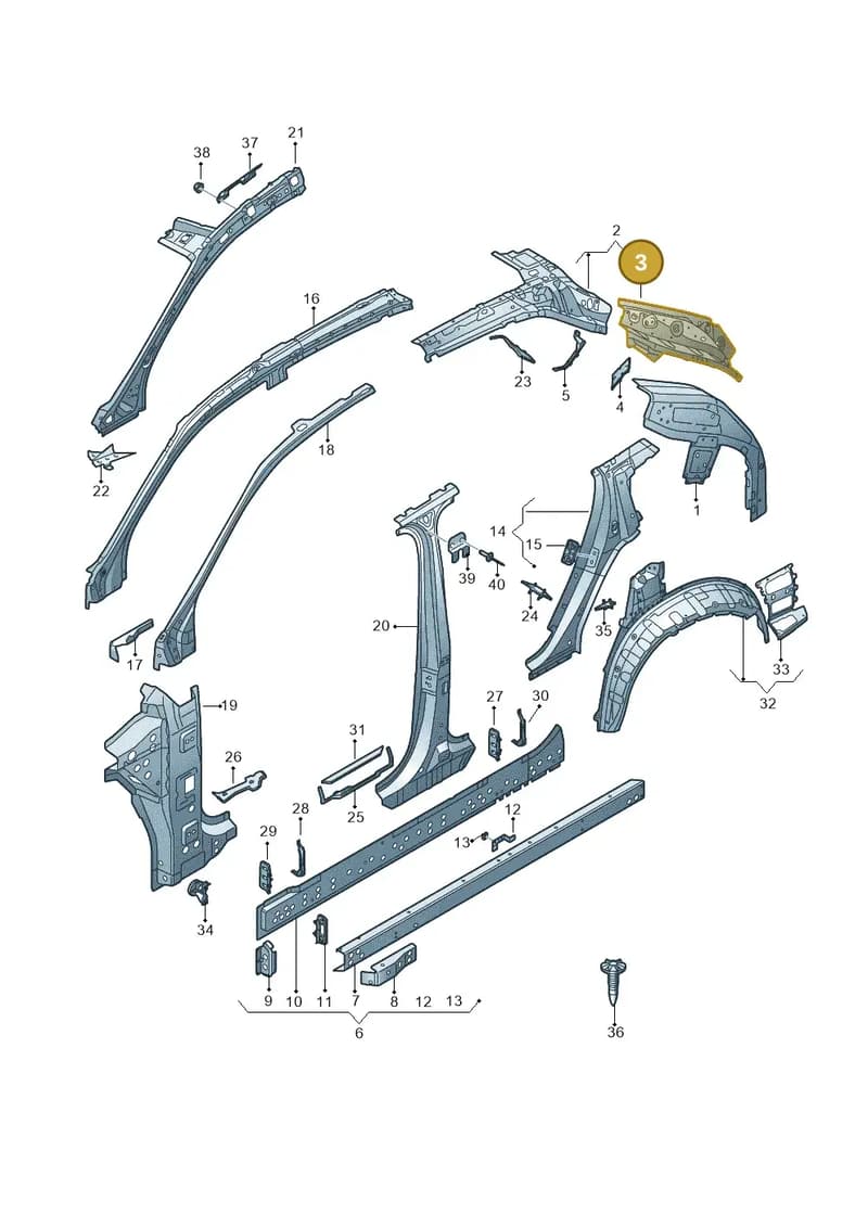 4M8810034B — Audi RS Q8 (2019-2025) diagram 429809000, position 3