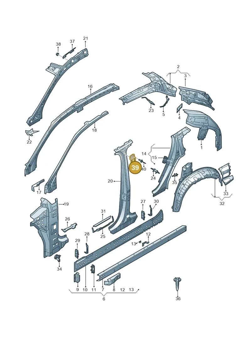 4M8810445A — Audi RS Q8 (2019-2025) diagram 429809000, position 39
