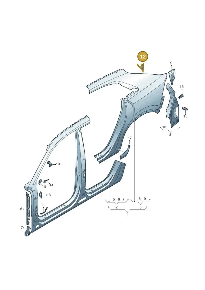 4M8814305B — Audi RS Q8 (2019-2025) diagram 429809500, position 12