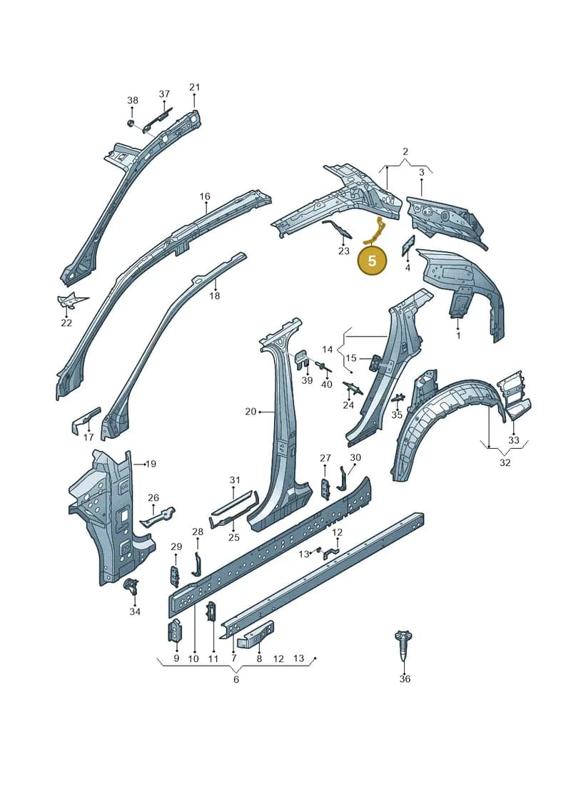 4M8814306C — Audi RS Q8 (2019-2025) diagram 429809000, position 5