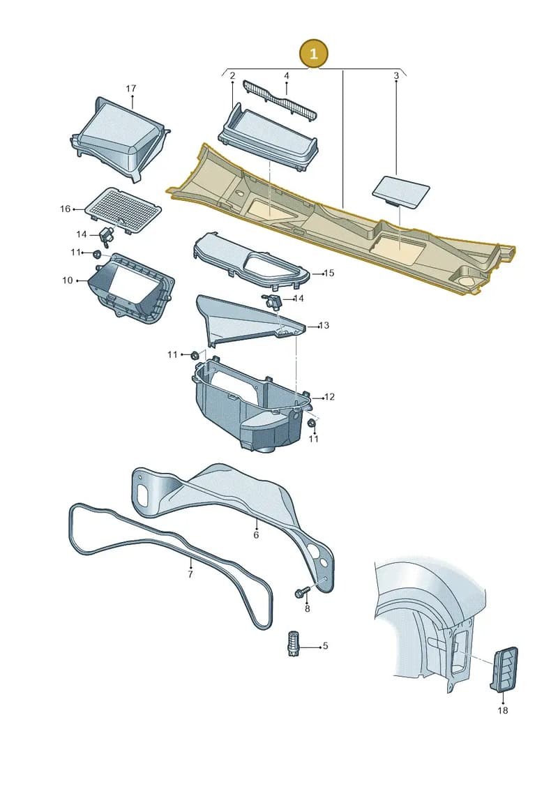 4M8819401D — Audi Q7 (2015-2025) diagram 859819000, position 1