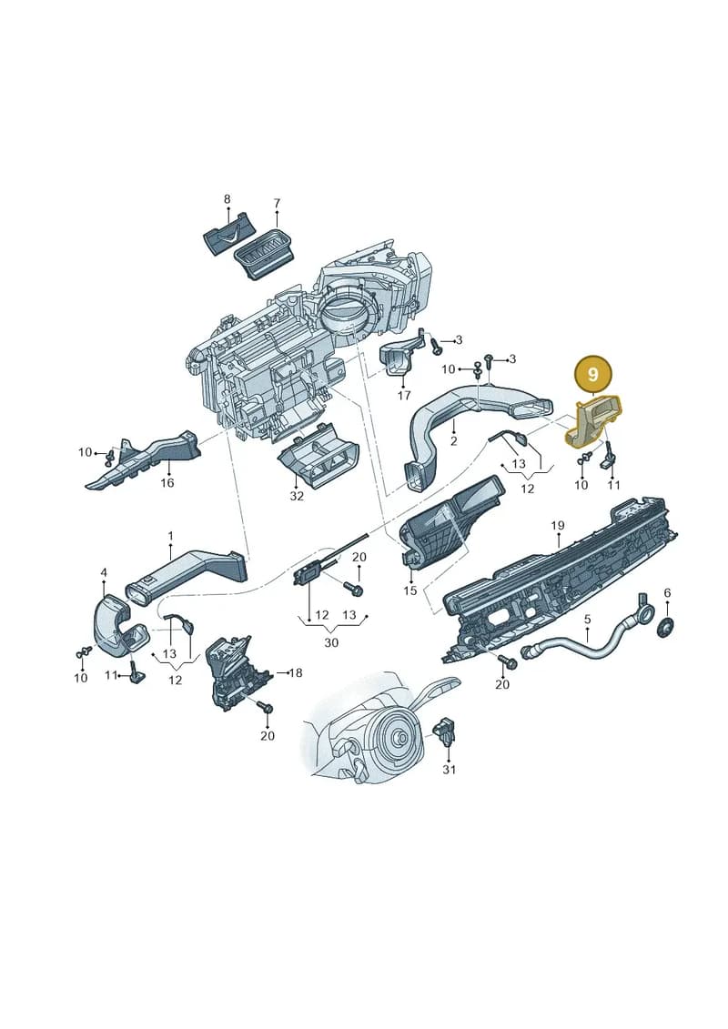 4M8819501A — Audi Q7 (2015-2025) diagram 859819020, position 9