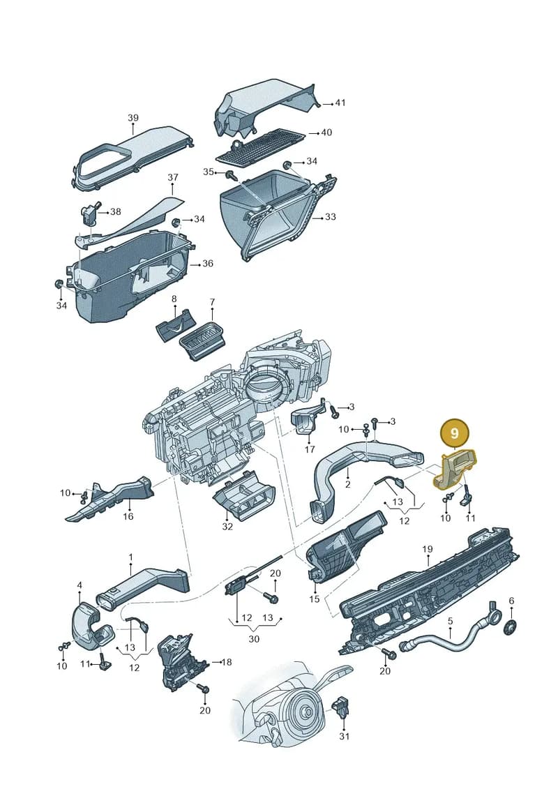 4M8819501C — Audi RS Q8 (2019-2025) diagram 429819010, position 9