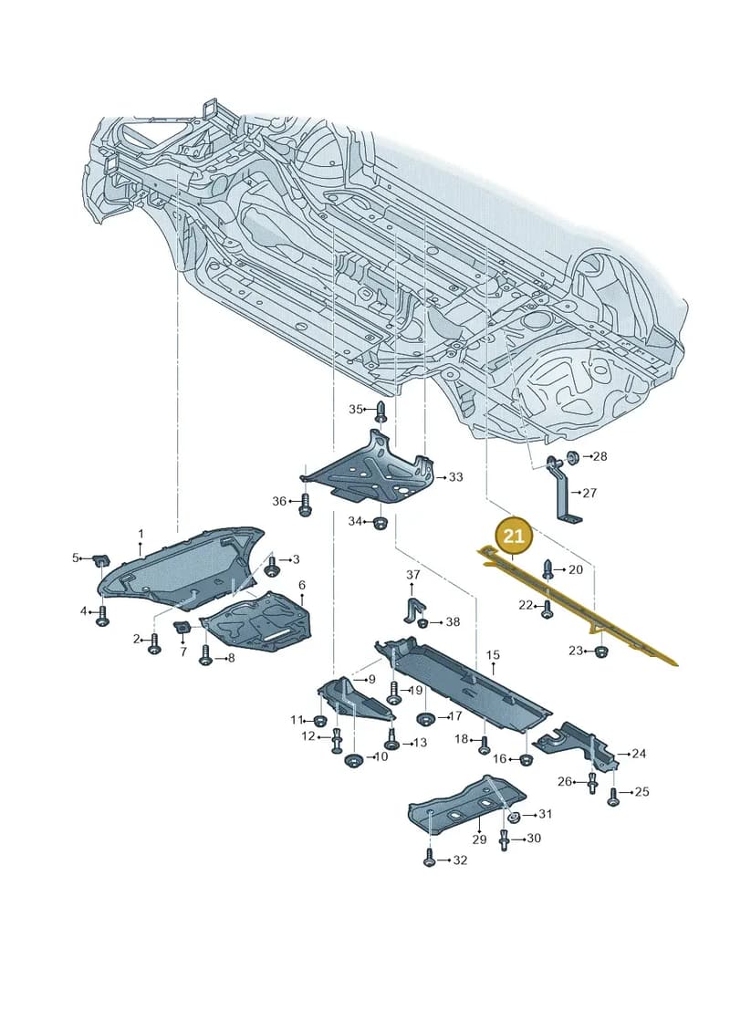 4M8825212 — Audi Q8 (2018-2025) diagram 429825000, position 21