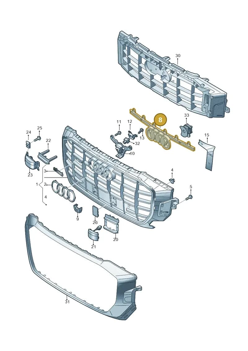 4M8853037 — Audi Q8 (2018-2025) diagram 429853030, position 8