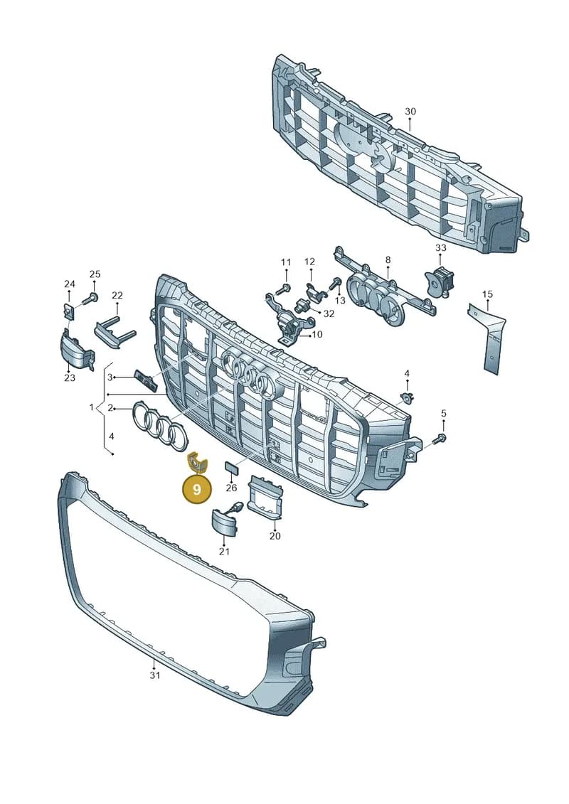 4M8853140C9B9 — Audi Q8 (2018-2025) diagram 429853040, position 9