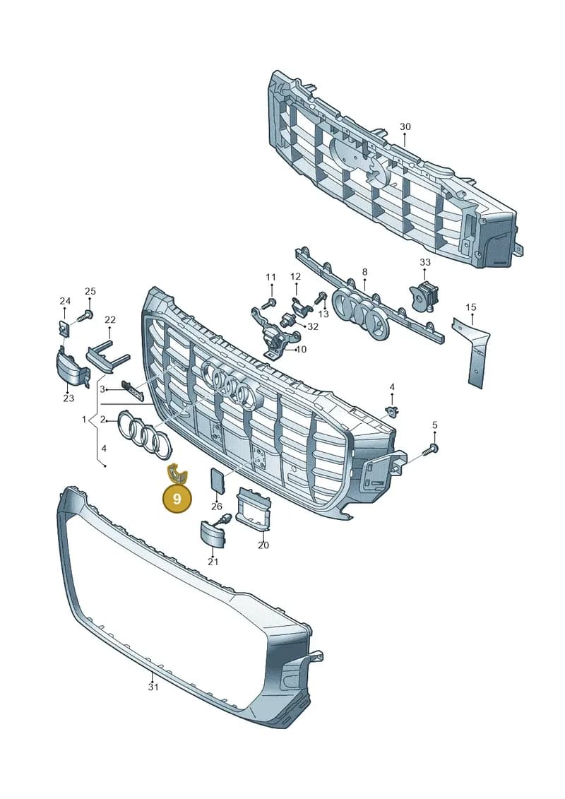4M8853140C9B9 — Audi Q8 (2018-2025) diagram 429853030, position 9