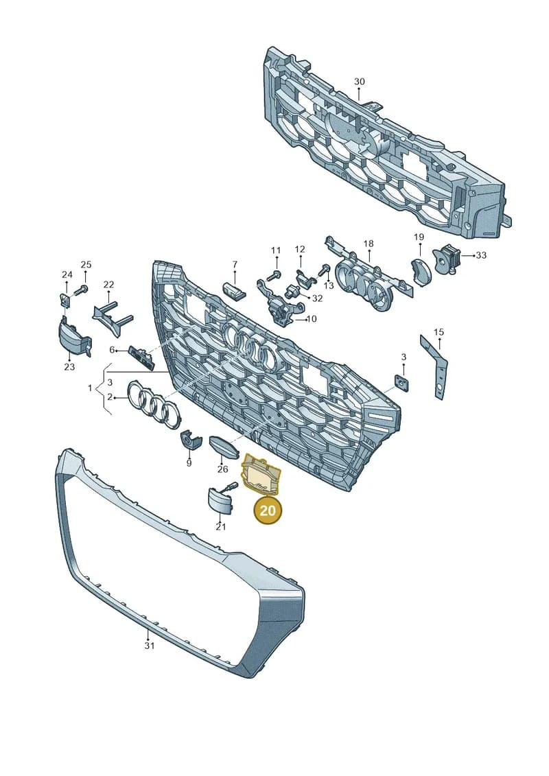 4M8853173ET94 — Audi RS Q8 (2019-2025) diagram 595853400, position 20