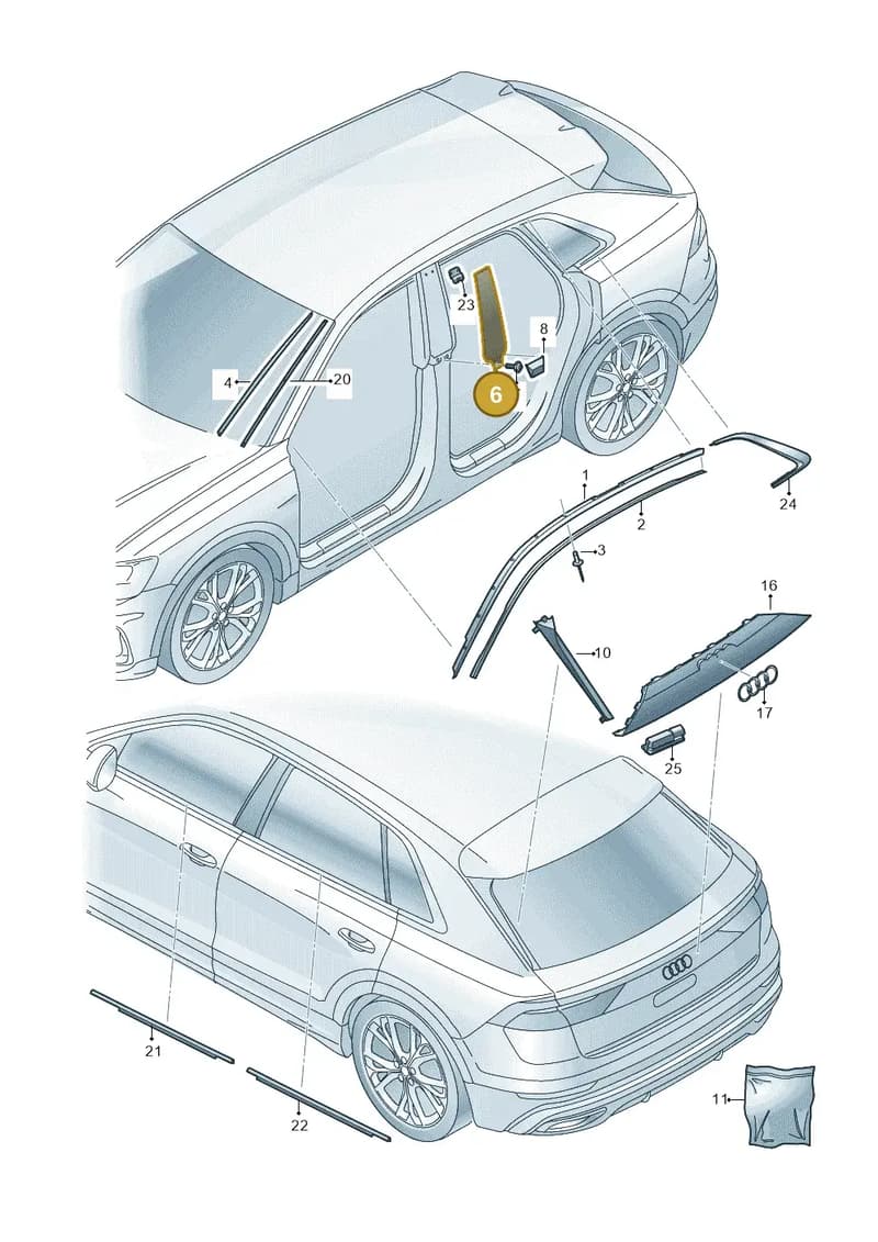 4M8853289BT94 — Audi Q8 (2018-2025) diagram 429853020, position 6