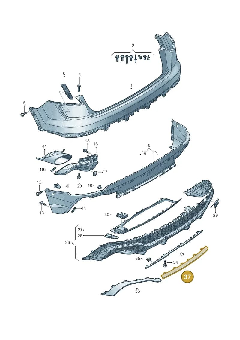 4M8853551B — Audi RS Q8 (2019-2025) diagram 595807600, position 37