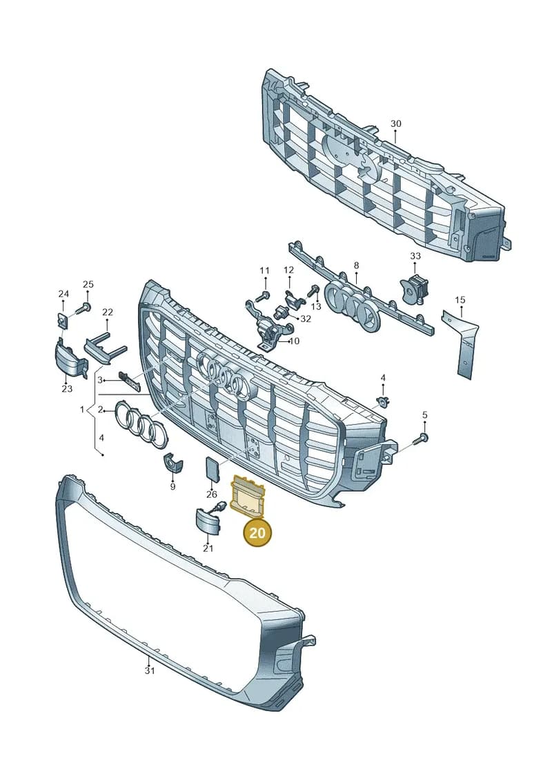 4M8853631A5FQ — Audi Q8 (2018-2025) diagram 429853030, position 20