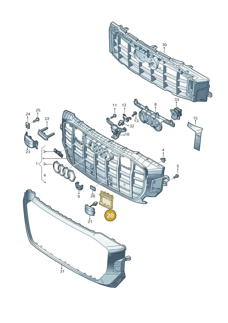4M8853631A5FQ — Audi Q8 (2018-2025) diagram 429853040, position 20