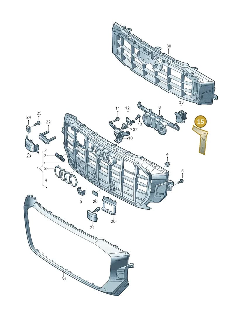 4M8853777C9B9 — Audi Q8 (2018-2025) diagram 429853040, position 15